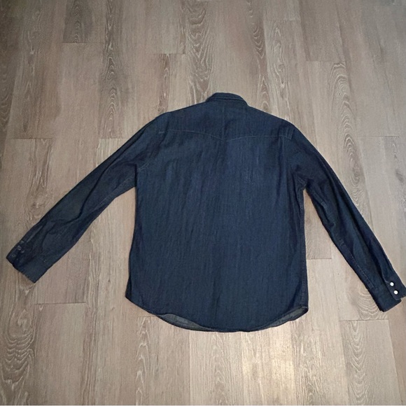 Levi’s Indigo Denim Pearl Snap Long Sleeve Button Up Shirt 100% Cotton L - Picture 14 of 16